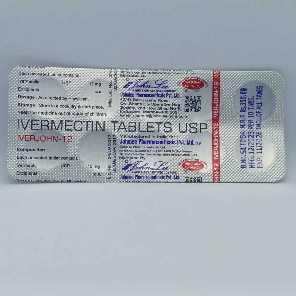 Iverjohn 12mg Tablets